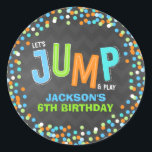 Jump Trampoline Birthday Party Supplies Favour Classic Round Sticker<br><div class="desc">Jump Trampoline Birthday Party Supplies Favour Classic Round Sticker</div>