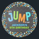 Jump Trampoline Birthday Party Supplies Favour Classic Round Sticker<br><div class="desc">Jump Trampoline Birthday Party Supplies Favour Classic Round Sticker</div>