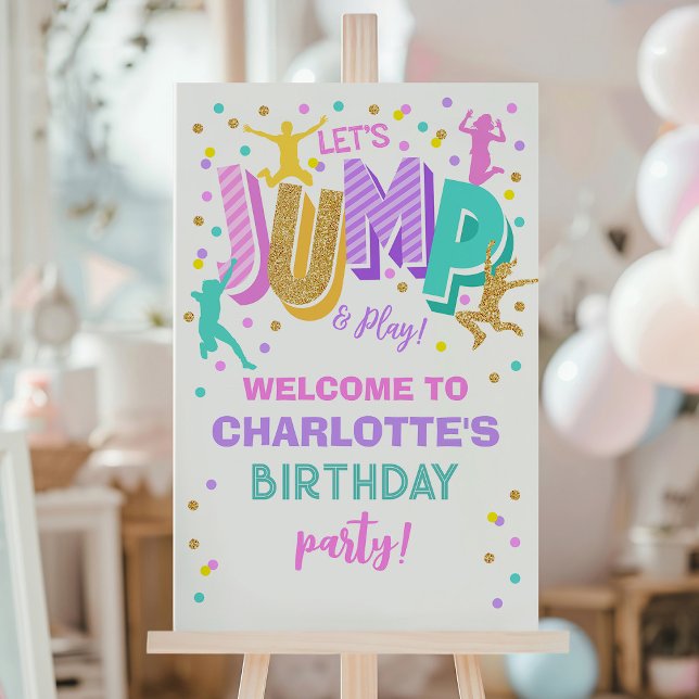 Jump Trampoline Birthday Welcome Sign (Creator Uploaded)