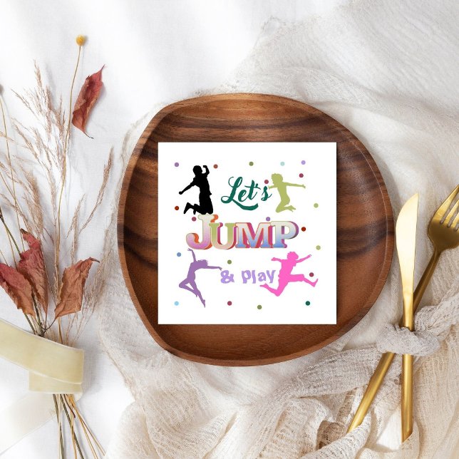 Jump Trampoline Colourful Birthday Party  Napkin (Creator Uploaded)