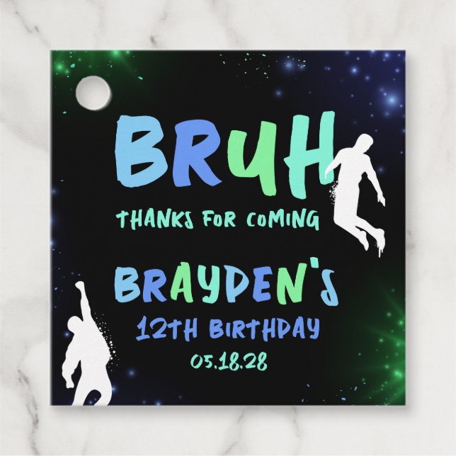 Jump Trampoline Park Birthday Favour Tag (Front)