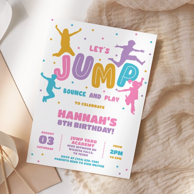 Jump Trampoline Park Birthday Party Invitation (Creator Uploaded)