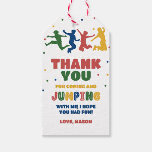 Jump Trampoline Park Boys Birthday Party Favour Gift Tags