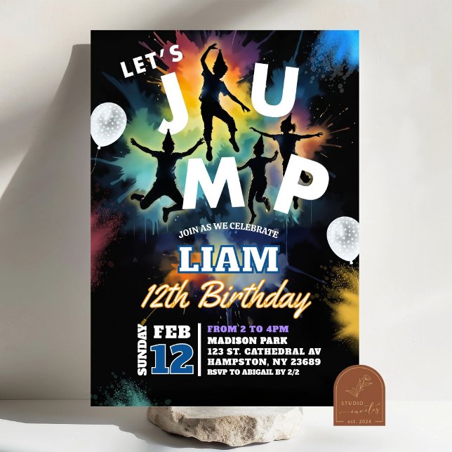 Jump Trampoline Park Bruh You In Birthday Party Invitation (Creator Uploaded)