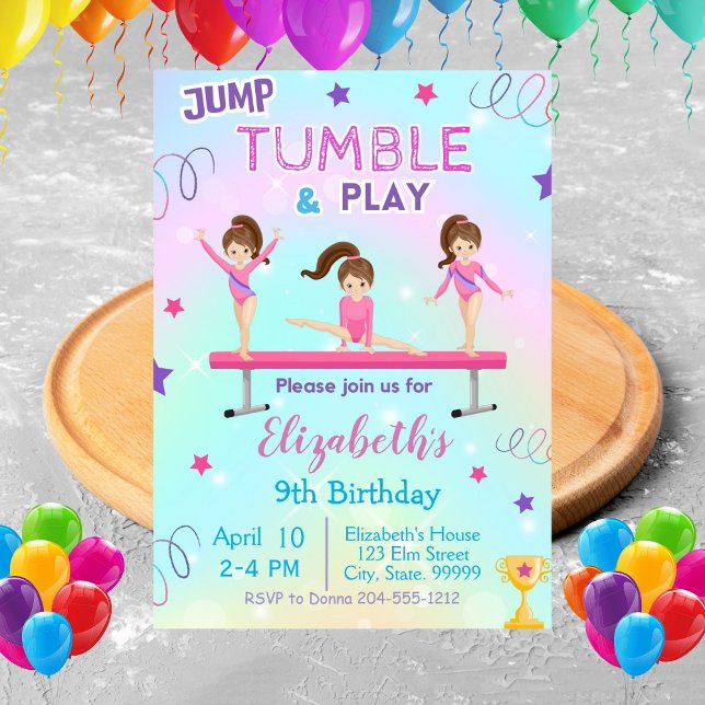 Jump Tumble and Play Birthday Party Invitation  (Creator Uploaded)