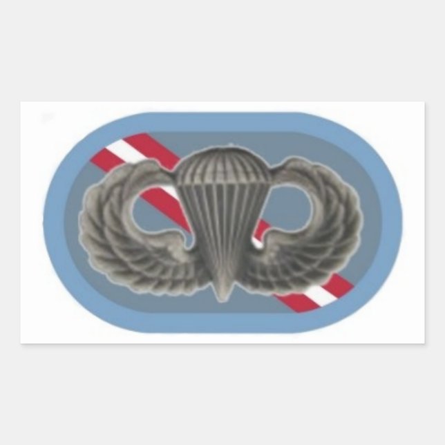 Jump Wings on 1st Bn 143rd Inf  Oval Stickers (Front)