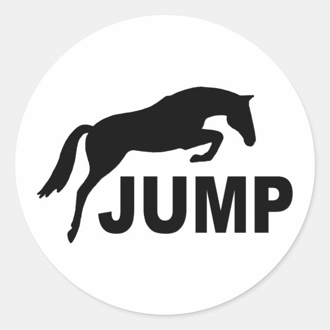 JUMP with Jumping Horse Classic Round Sticker (Front)