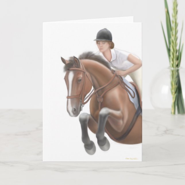 Jumper Horse Greeting Card (Front)