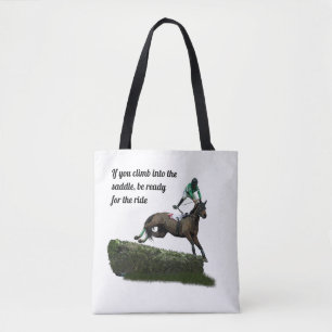 Jumper Horse & Jockey In Green Tote Bag