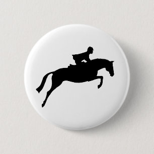 Jumper Horse Silhouette 6 Cm Round Badge