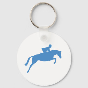 Jumper Horse Silhouette (blue) Key Ring