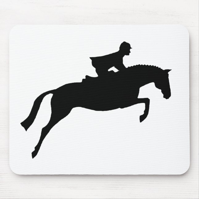Jumper Horse Silhouette Mouse Pad (Front)