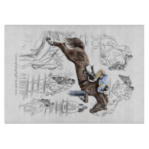Jumper Horses Fences Montage Cutting Board