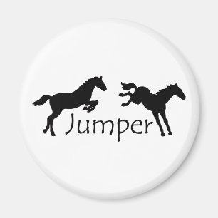 Jumper With Two Jumping Horses Magnet