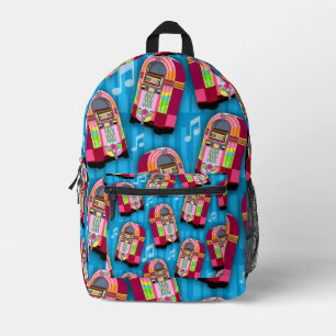 Jumpin Jukeboxes Fun Fiftes Happy Pattern Printed Backpack