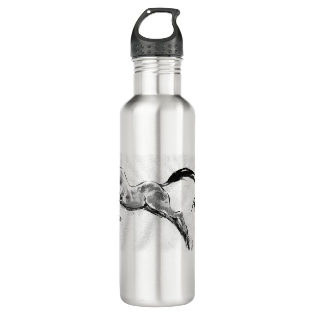 Jumping  akhalteke horse   710 ml water bottle (Front)