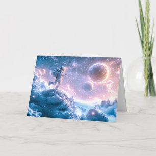 Jumping Astronaut Note Card