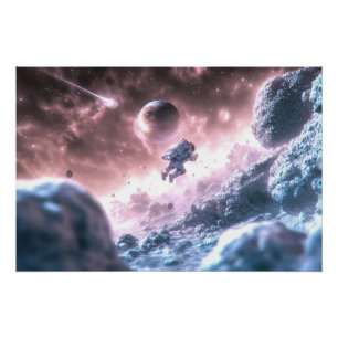 Jumping Astronaut Poster