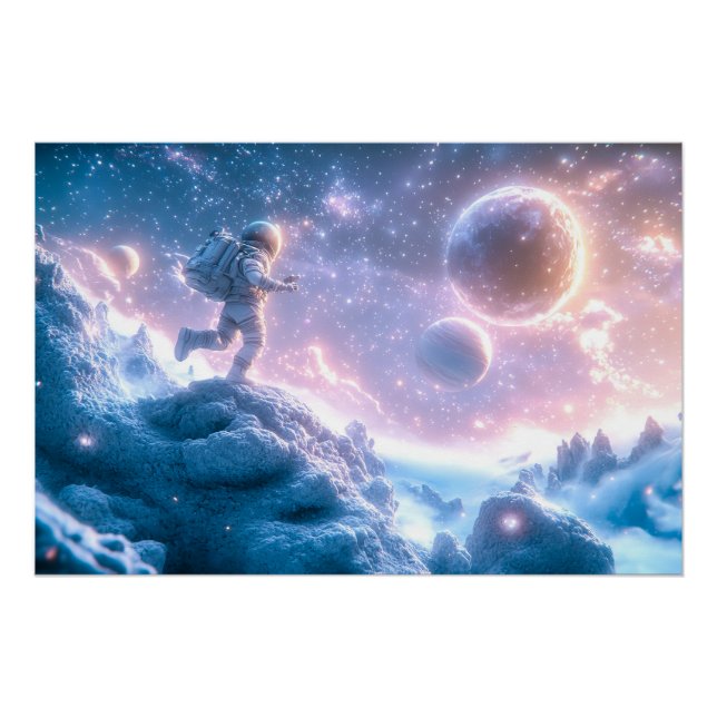Jumping Astronaut Poster (Front)