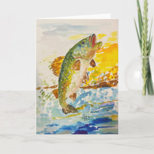 Jumping Bass Thank You Card