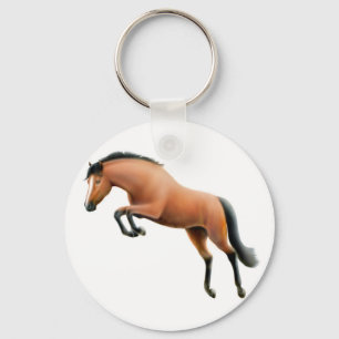 Jumping Bay Horse Keychain