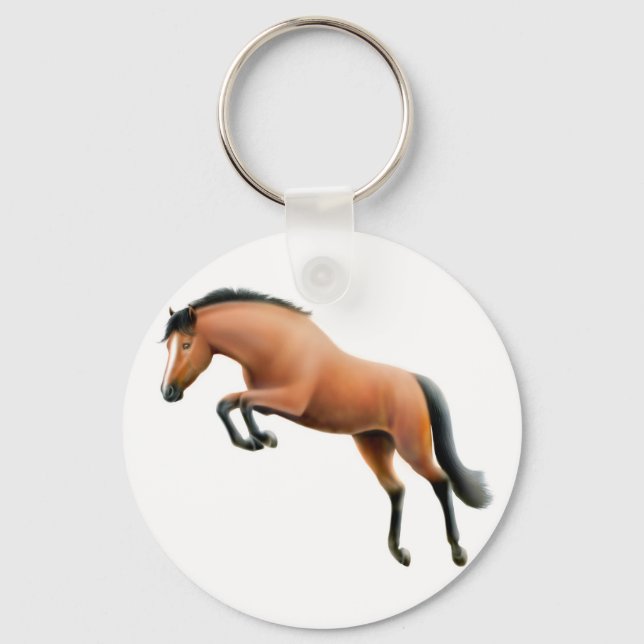 Jumping Bay Horse Keychain (Front)