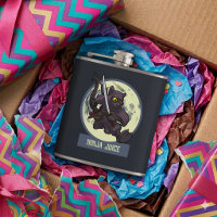 Jumping Black Cat Ninja Alternative Animal Artwork
