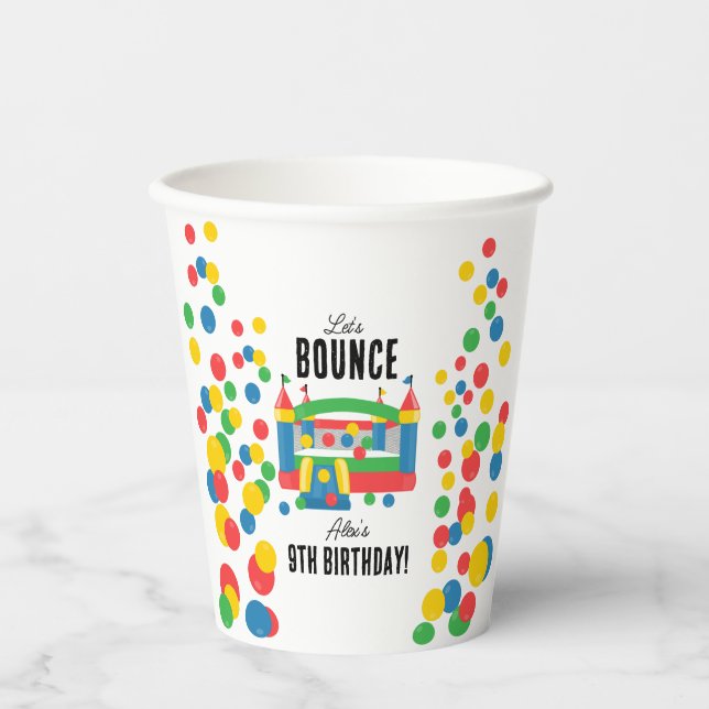 Jumping Bouncy Castle Kids Bounce Birthday Party Paper Cups (Front)