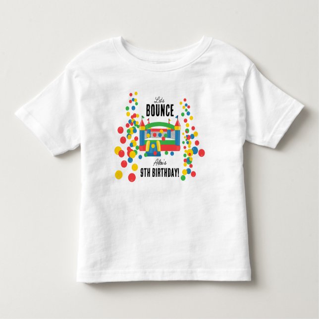 Jumping Bouncy Castle Kids Bounce Birthday Party Toddler T-Shirt (Front)