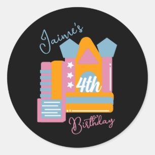 Jumping Bouncy Rental Party House Birthday Classic Round Sticker