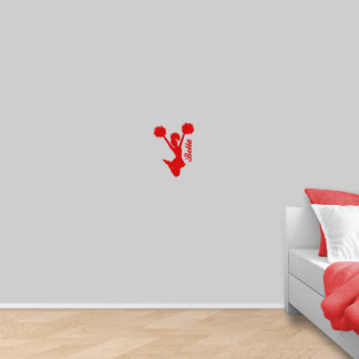 Jumping Cheerleader And Name X-Small Wall Decal