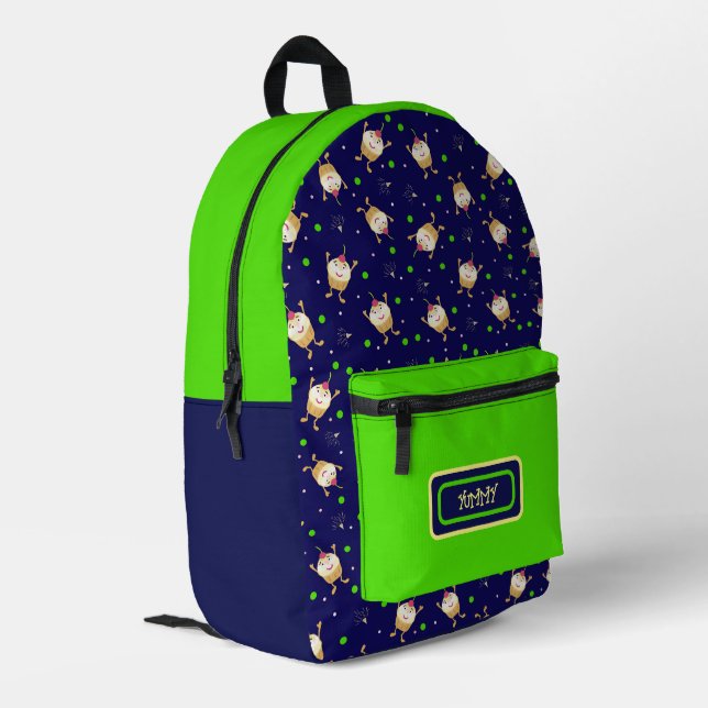 Jumping cupcakes  printed backpack (Back Corner Left)