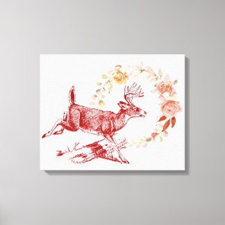 Jumping Deer Canvas Print
