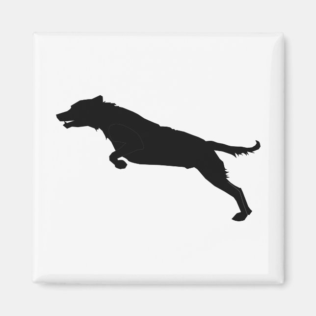 Jumping Dog Silhouette Magnet (Front)
