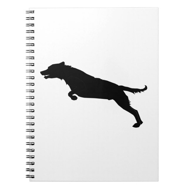 Jumping Dog Silhouette Spiral Notebook (Front)