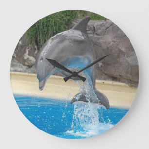 Jumping Dolphin Large Clock