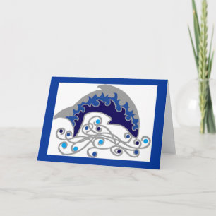 jumping dolphin note card