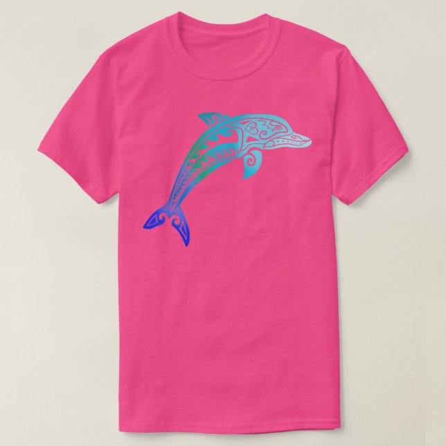 Jumping Dolphin Tribal  T-Shirt (Design Front)