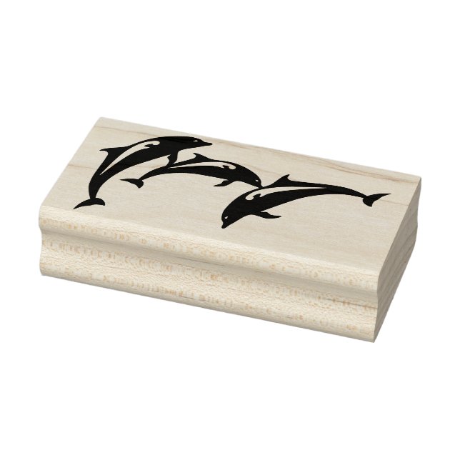 jumping dolphins art stamp (Stamp)