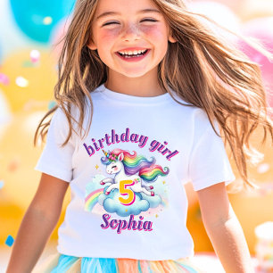 Jumping fantasy unicorn magical Girls birthday T-Shirt