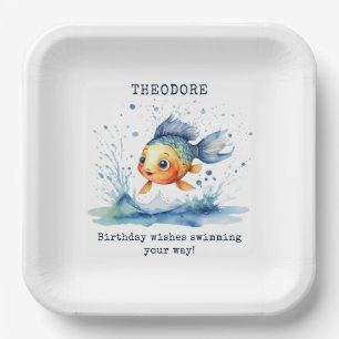 Jumping Fish Colorful Kids Birthday Party Custom Paper Plate