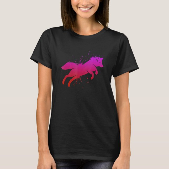 Jumping fox hunter fox hunting kitsune 1 T-Shirt (Front)