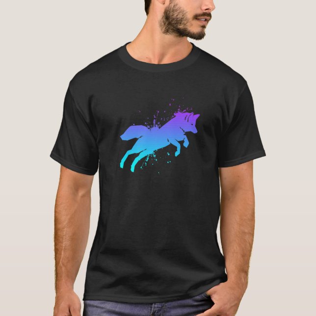 Jumping fox hunter fox hunting kitsune T-Shirt (Front)