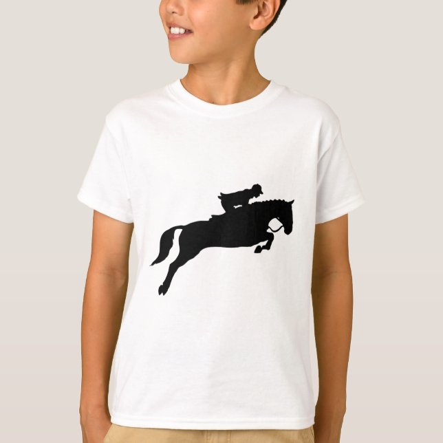 Jumping Galloping Running Horse  T-Shirt (Front)