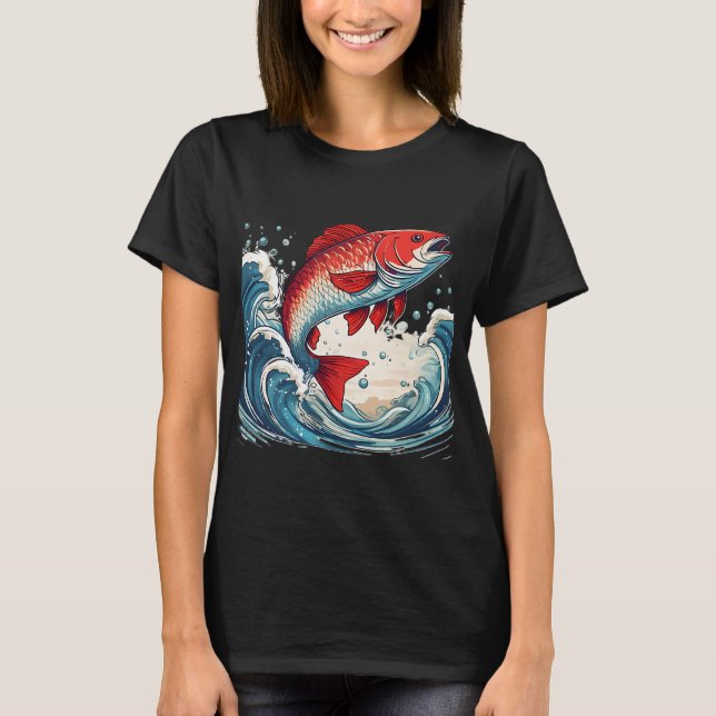 Jumping Gold Fish T-Shirt (Front)