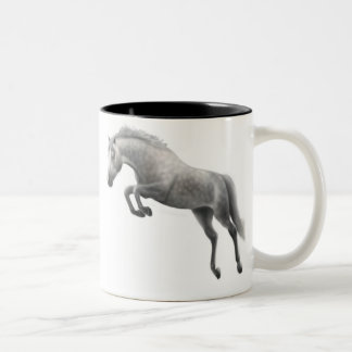 Jumping Grey Horse Mug