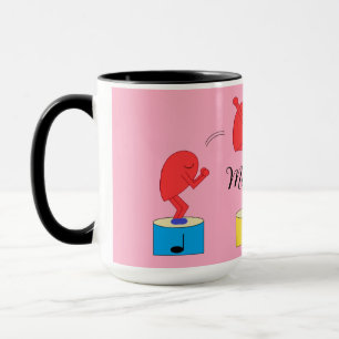 Jumping Heart in Love:  Rose-coloured Mug