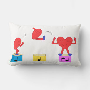Jumping Heart in Love:  White Lumbar Cushion