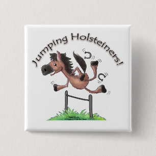 Jumping Holsteiners! 15 Cm Square Badge