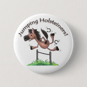 Jumping Holsteiners! 6 Cm Round Badge